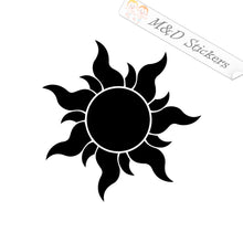 Tangled Sun Silhouette (4.5" - 30") Vinyl Decal in Different colors & size for Cars/Bikes/Windows