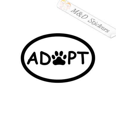 2x Adopt Paw Vinyl Decal Sticker Different colors & size for Cars/Bikes/Windows
