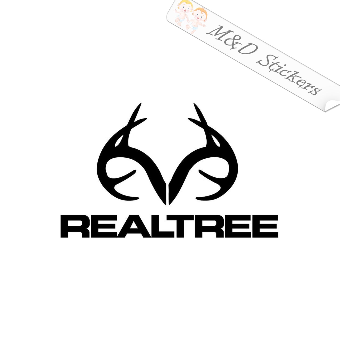 2x Realtree logo Vinyl Decal Sticker Different colors & size for Cars/Bikes/Windows