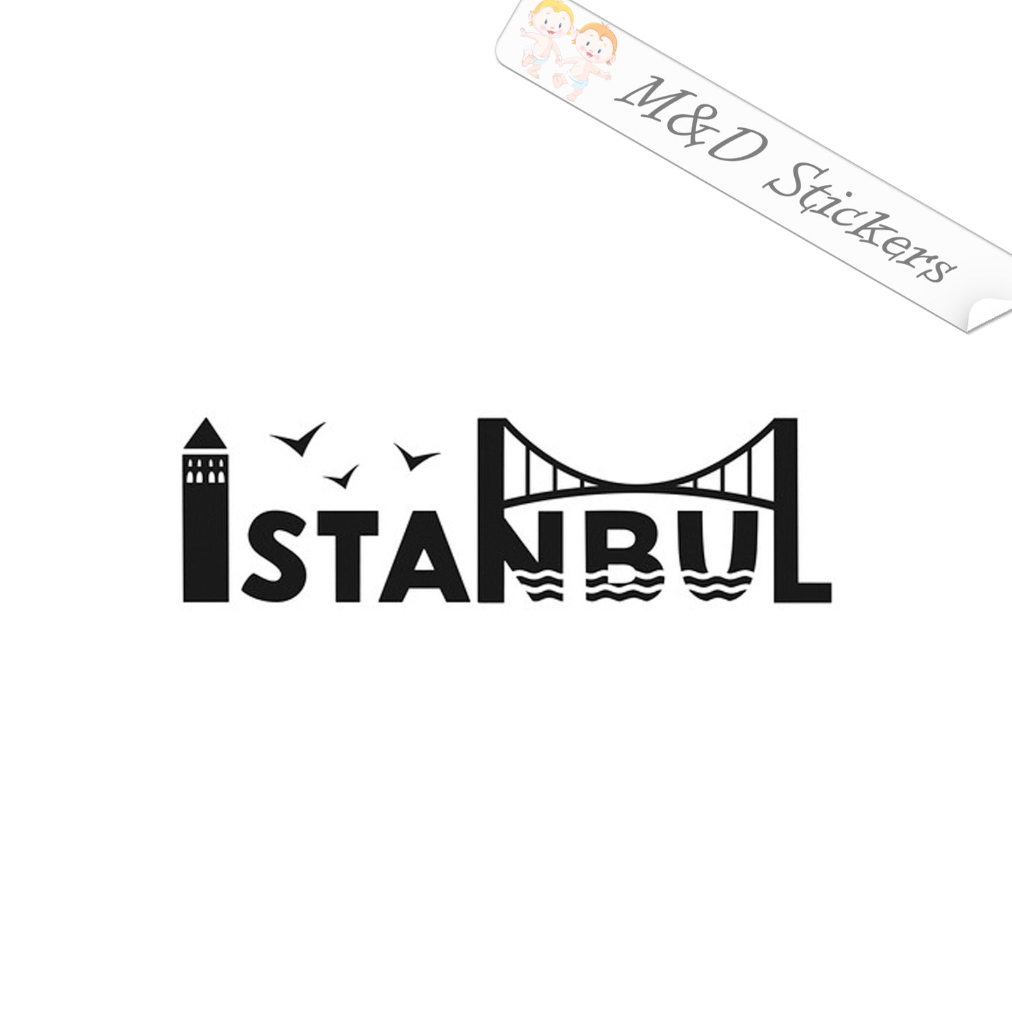 Istanbul City Logo (4.5" - 30") Vinyl Decal in Different colors & size for Cars/Bikes/Windows