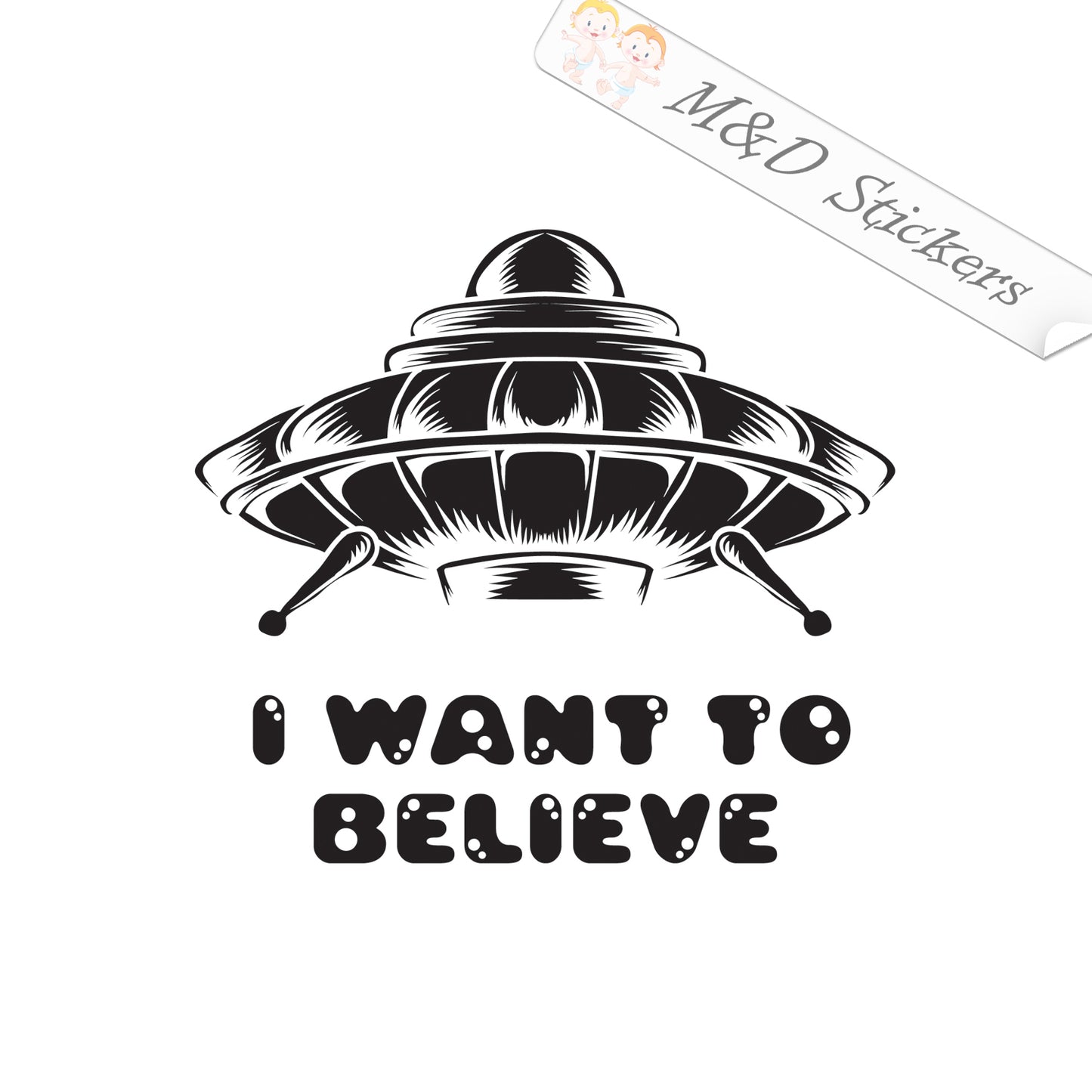 2x UFO I want to believe Vinyl Decal Sticker Different colors & size for Cars/Bikes/Windows