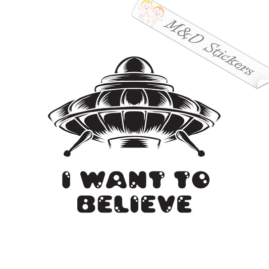 2x UFO I want to believe Vinyl Decal Sticker Different colors & size for Cars/Bikes/Windows