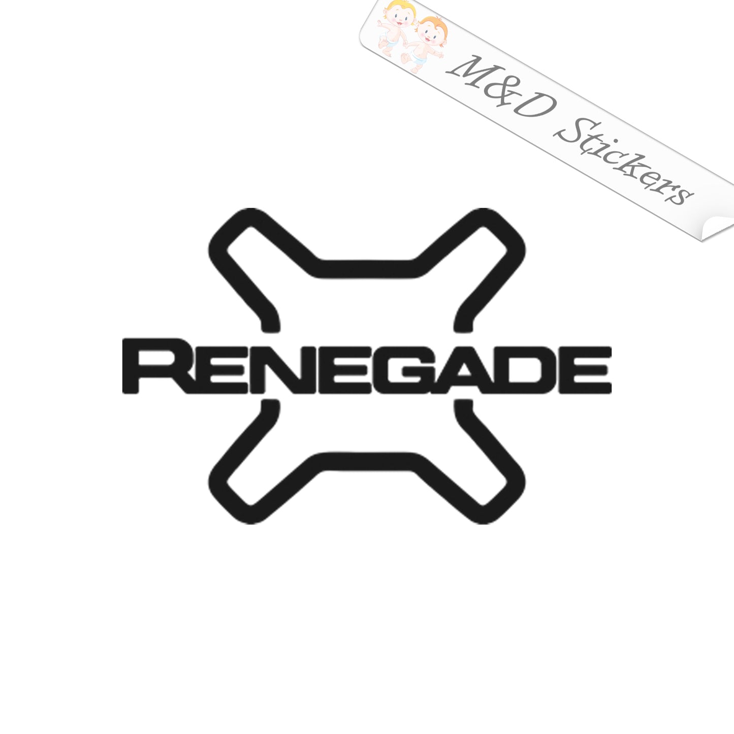 Jeep Renegade Logo (4.5" - 30") Vinyl Decal in Different colors & size for Cars/Bikes/Windows