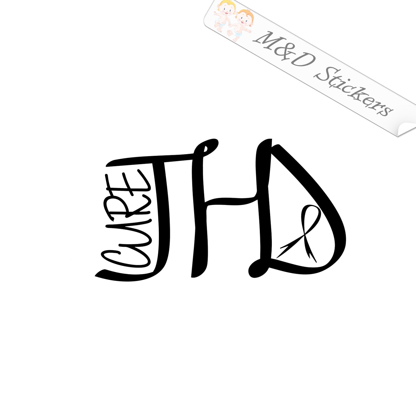 Cure JHD Huntington’s disease (4.5" - 30") Vinyl Decal in Different colors & size for Cars/Bikes/Windows