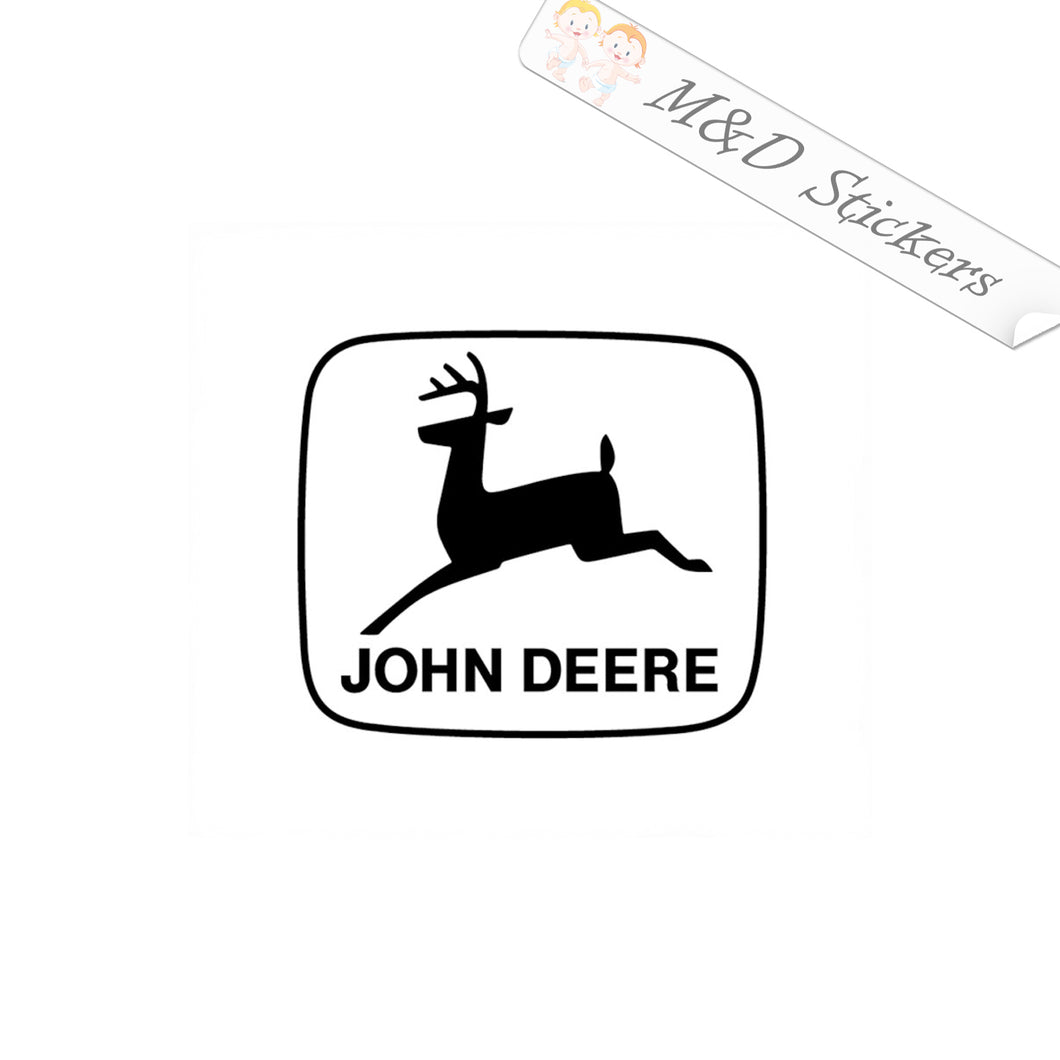 2x John Deere Old Logo Vinyl Decal Sticker Different colors & size for Cars/Bikes/Windows