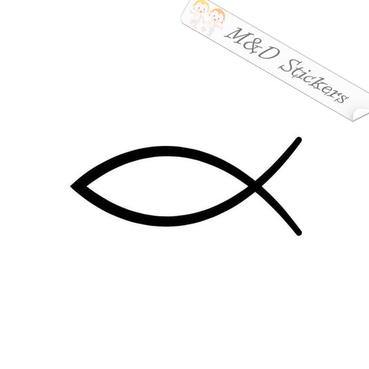 2x Jesus Fish Vinyl Decal Sticker Different colors & size for Cars/Bikes/Windows