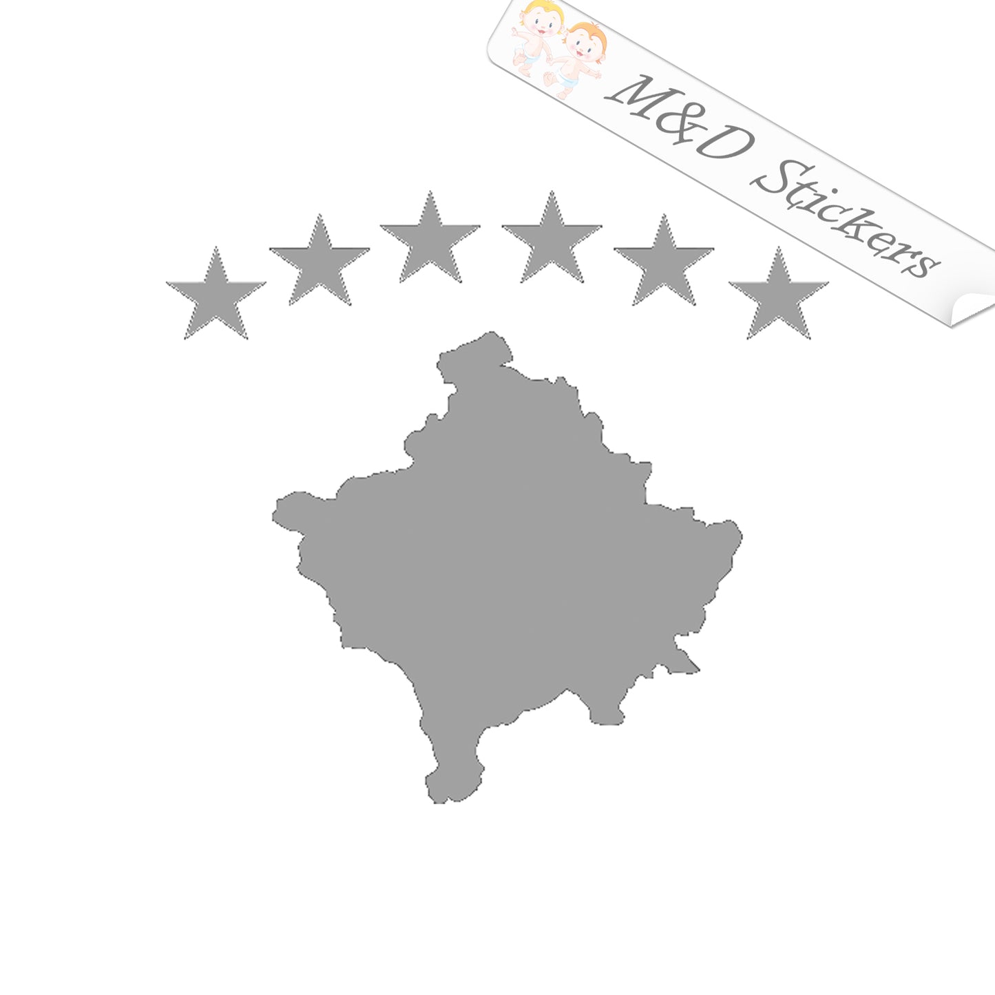 Kosovo Flag (4.5" - 30") Decal in Different colors & size for Cars/Bikes/Windows