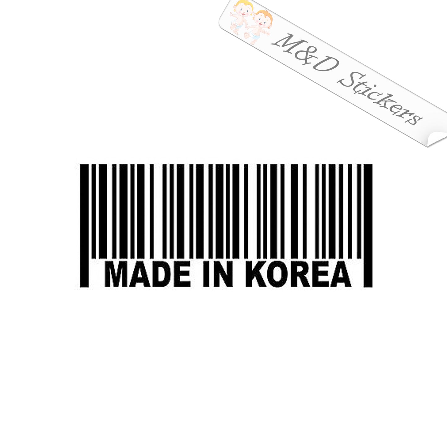 2x Made in Korea Barcode Vinyl Decal Sticker Different colors & size for Cars/Bikes/Windows