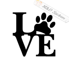 2x Love paw Vinyl Decal Sticker Different colors & size for Cars/Bikes/Windows