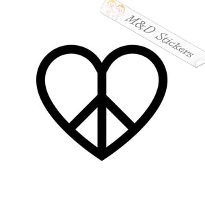 2x Love-Peace Logo Vinyl Decal Sticker Different colors & size for Cars/Bikes/Windows