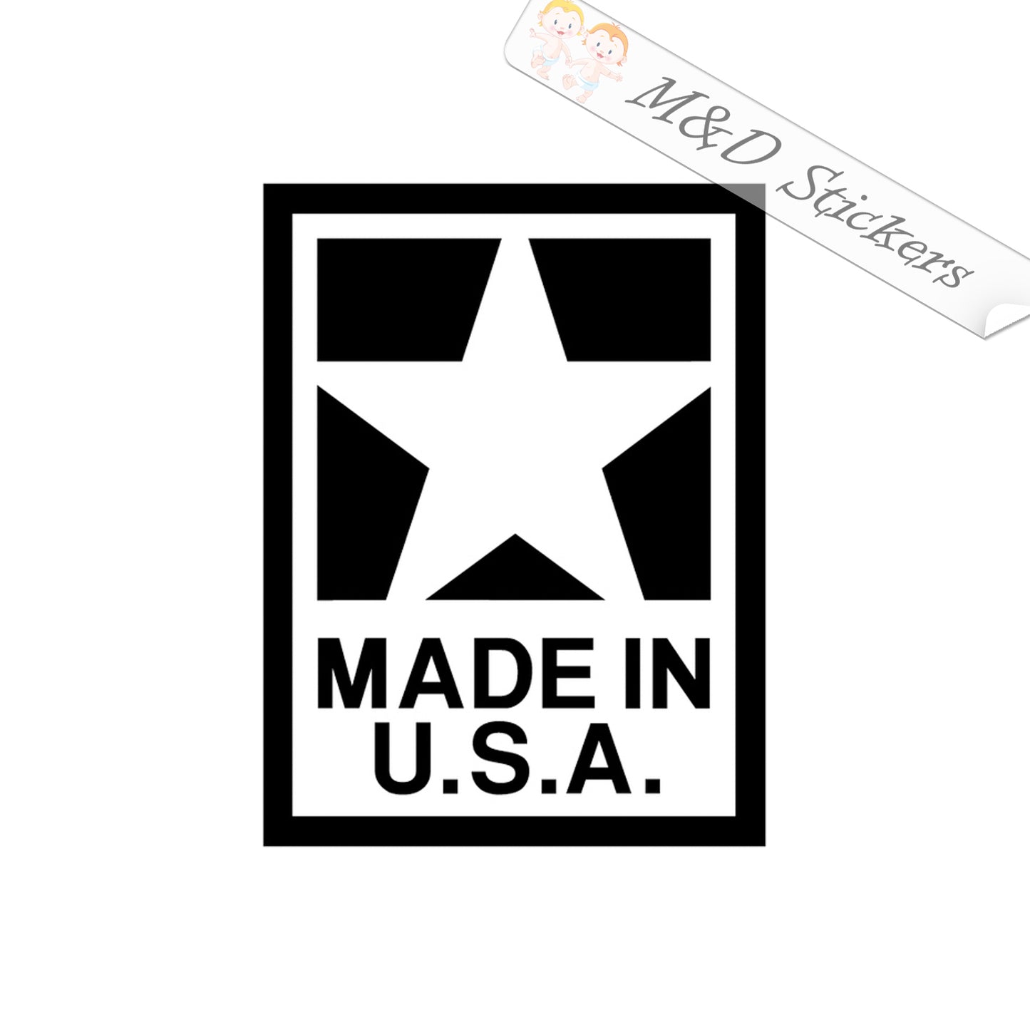 2x Made in the USA Vinyl Decal Sticker Different colors & size for Cars/Bikes/Windows