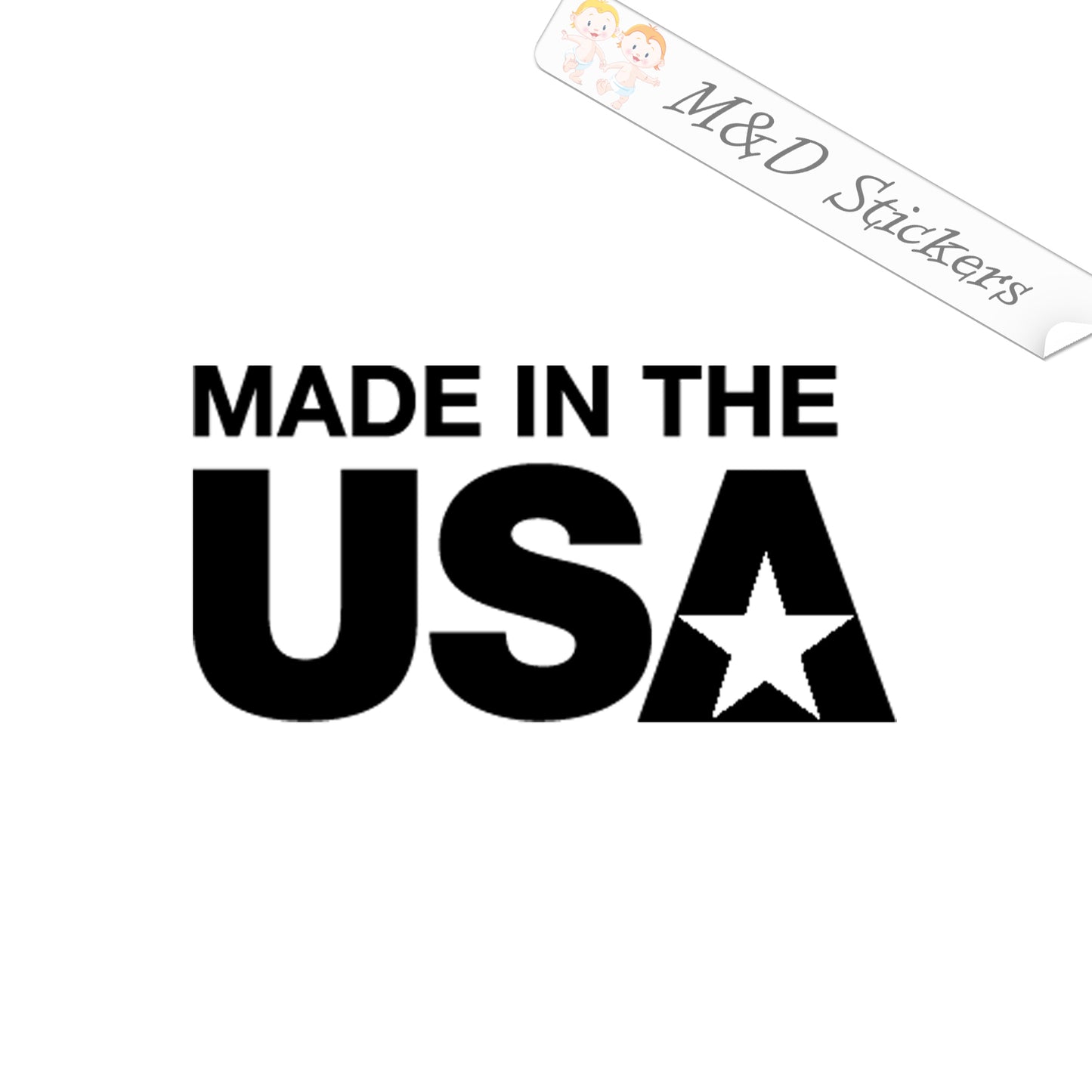 2x Made in the USA Vinyl Decal Sticker Different colors & size for Cars/Bikes/Windows