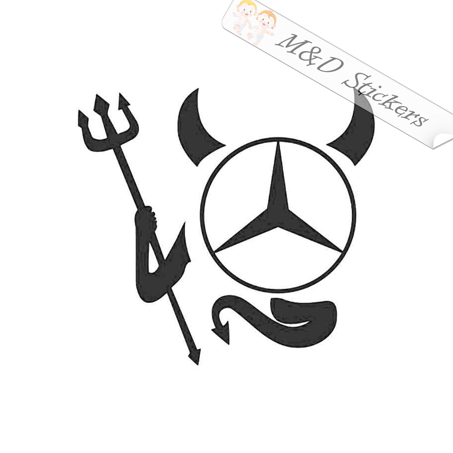 Mercedes Logo. Wall decal emblem.
