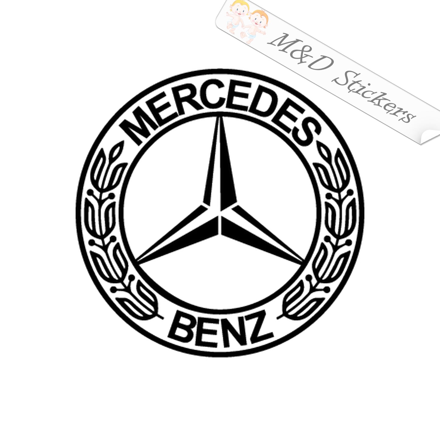 Mercedes Benz Logo (4.5" - 30") Vinyl Decal in Different colors & size for Cars/Bikes/Windows