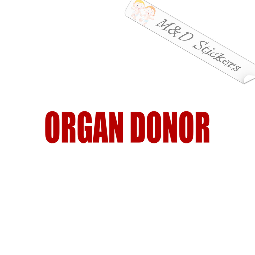 2x Organ Donor Vinyl Decal Sticker Different colors & size for Cars/Bikes/Windows