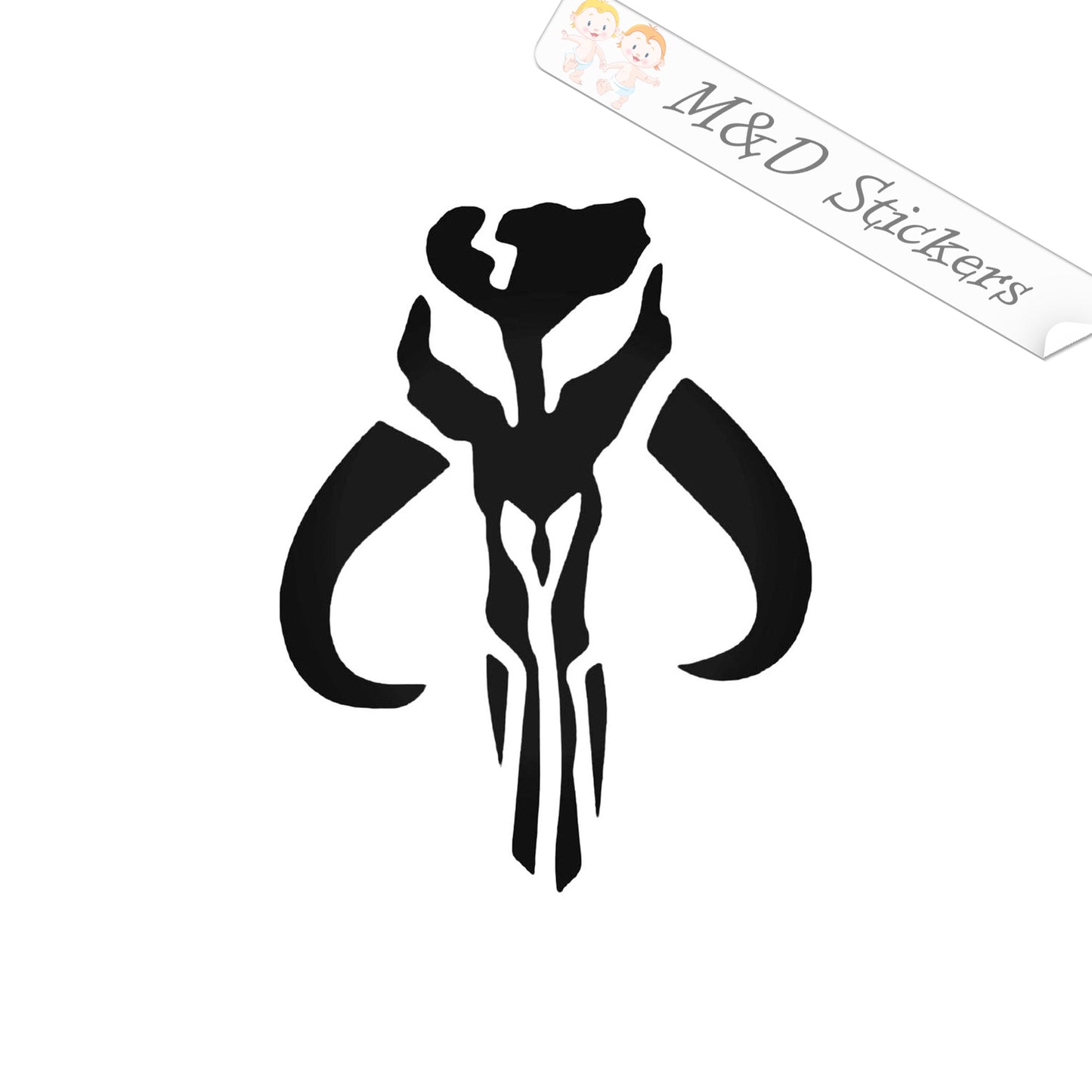 2x Mandalorian Skull Symbol Sign Star Wars Vinyl Decal Sticker Different colors & size for Cars/Bikes/Windows