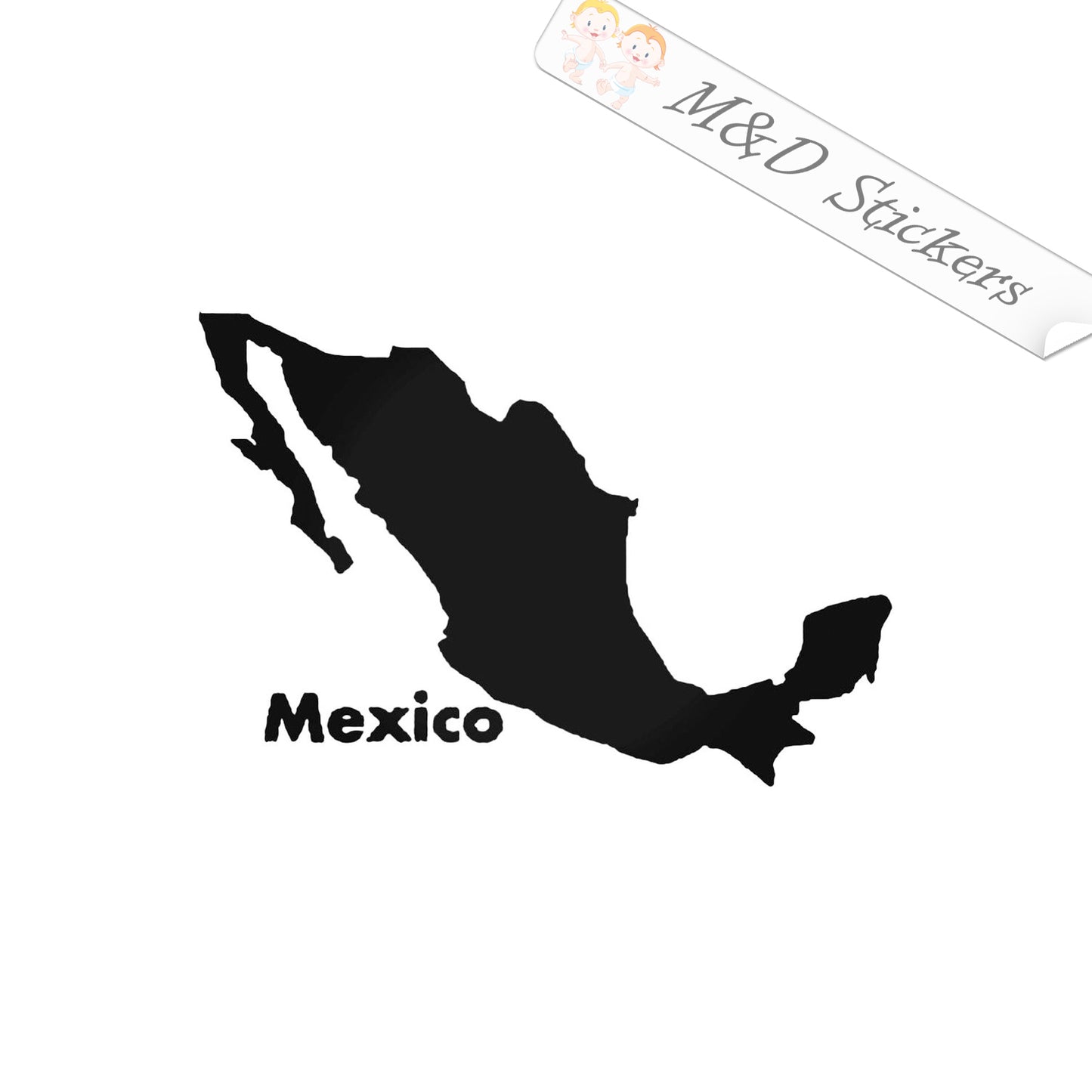2x Mexican state borders Vinyl Decal Sticker Different colors & size for Cars/Bikes/Windows