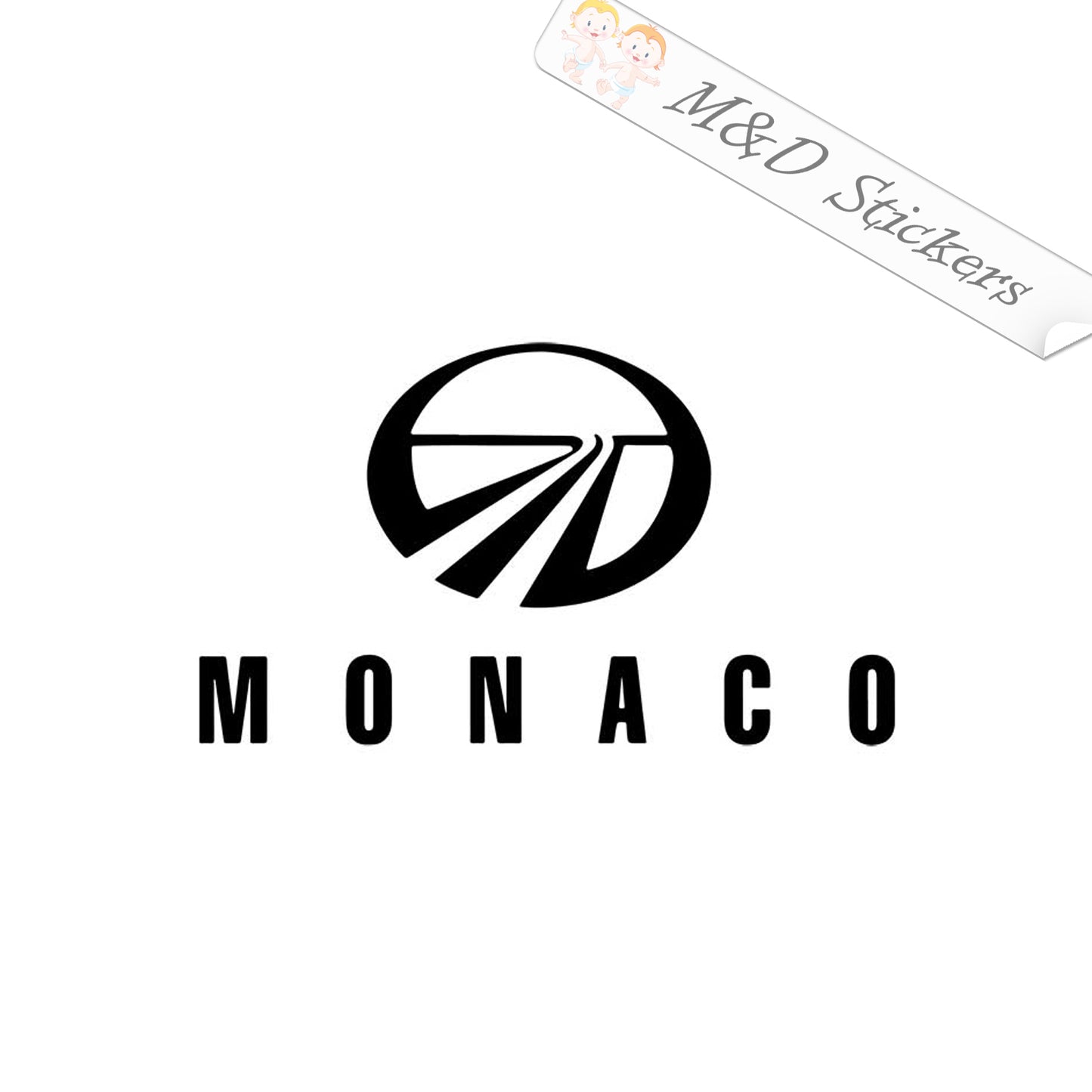 2x Monaco Coach RV Trailers Logo Vinyl Decal Sticker Different colors & size for Cars/Bikes/Windows