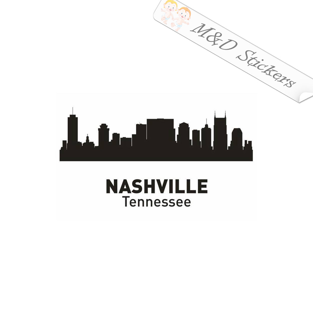 2x American Nashville City Skyline Vinyl Decal Sticker Different colors & size for Cars/Bikes/Windows