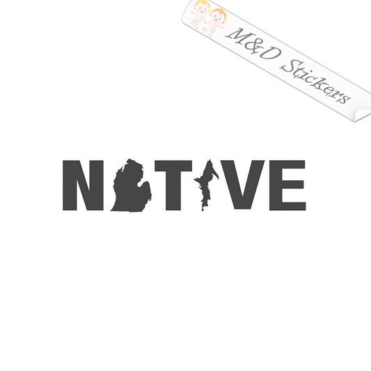 Michigan State Native (4.5" - 30") Vinyl Decal in Different colors & size for Cars/Bikes/Windows