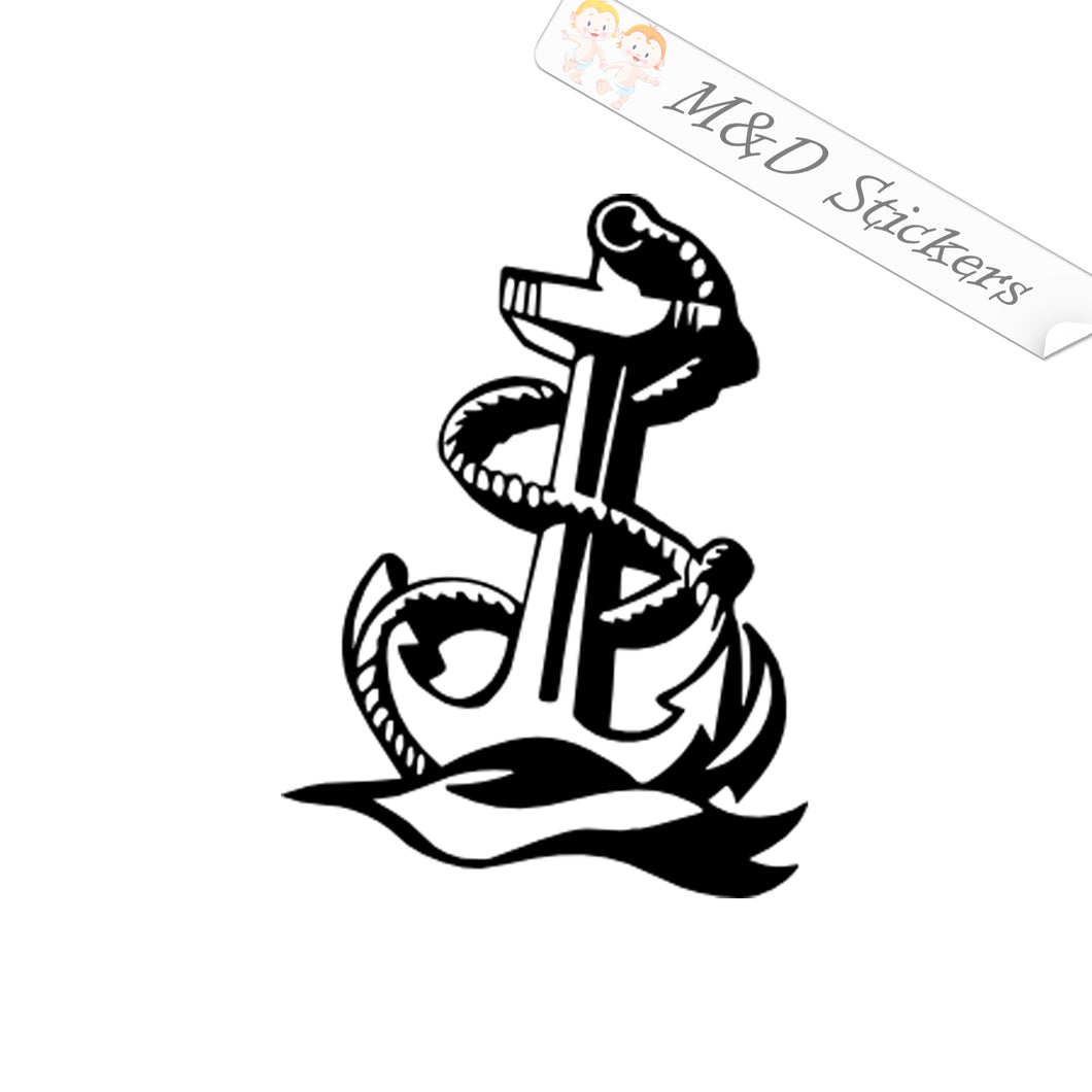 2x Navy Anchor Vinyl Decal Sticker Different colors & size for Cars/Bikes/Windows