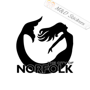 2x Norfolk City Mermaid Logo Vinyl Decal Sticker Different colors & size for Cars/Bikes/Windows