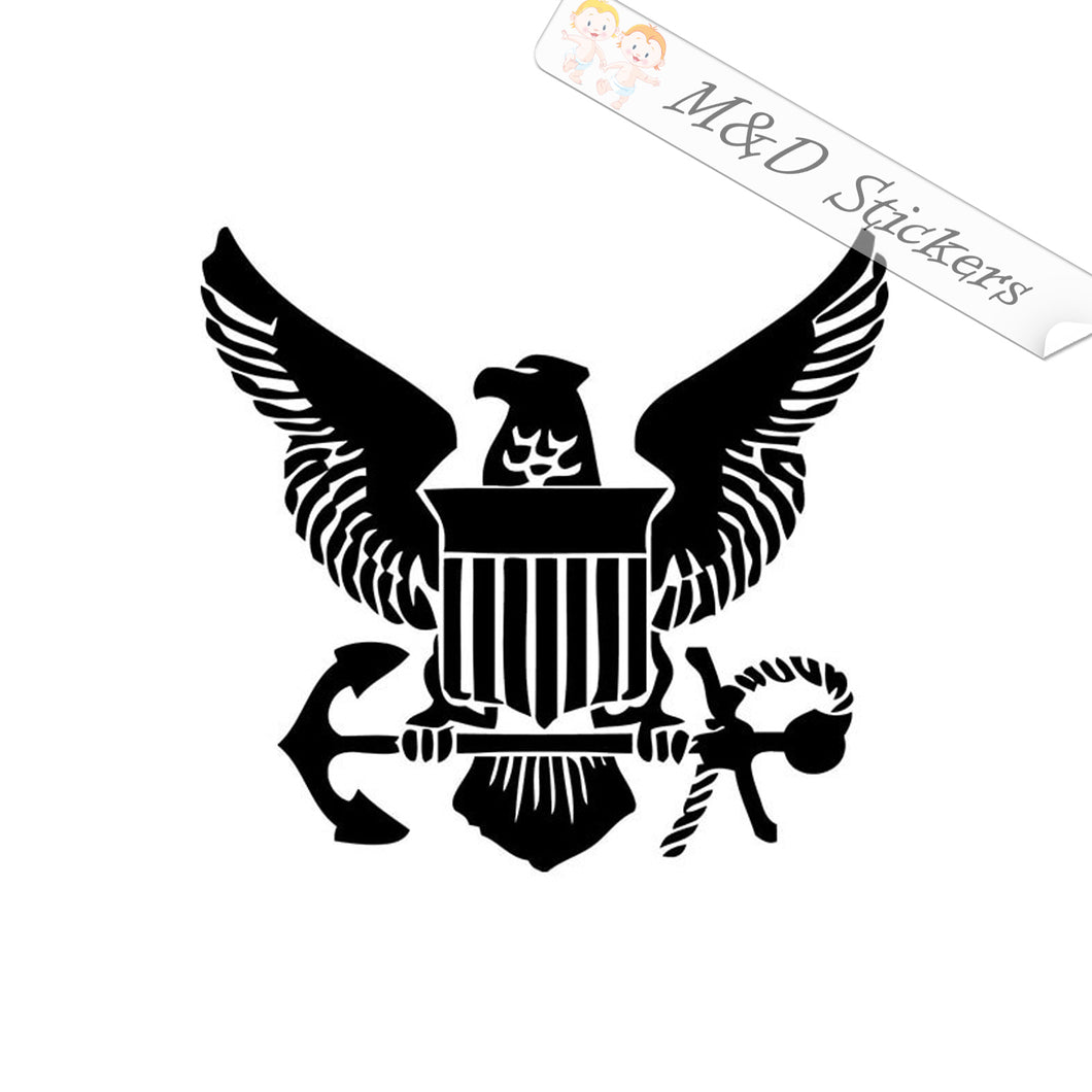 2x US Navy Vinyl Decal Sticker Different colors & size for Cars/Bikes/Windows