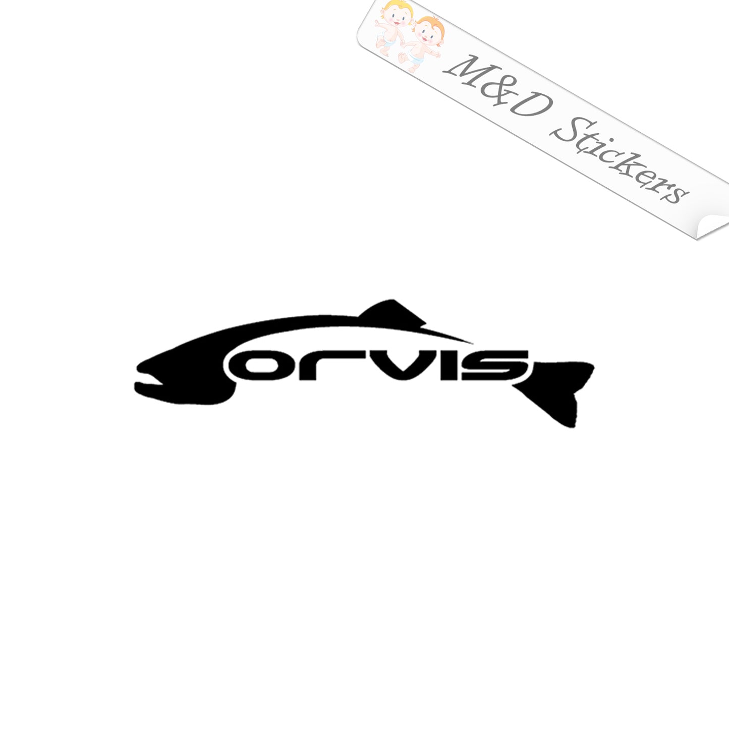 Orvis Salmon Fishing Rods (4.5" - 30") Vinyl Decal in Different colors & size for Cars/Bikes/Windows