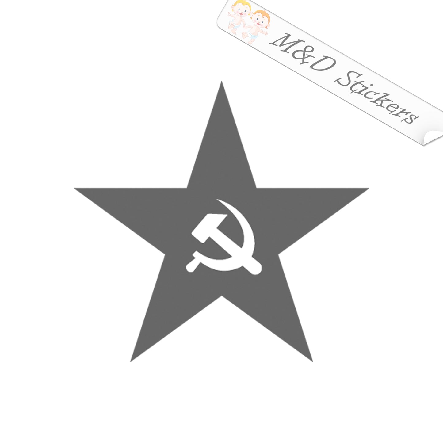 Communist star with Hammer and Sickle (4.5" - 30") Vinyl Decal in Different colors & size for Cars/Bikes/Windows
