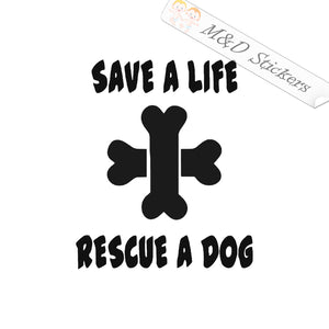 2x Rescue a Dog Vinyl Decal Sticker Different colors & size for Cars/Bikes/Windows