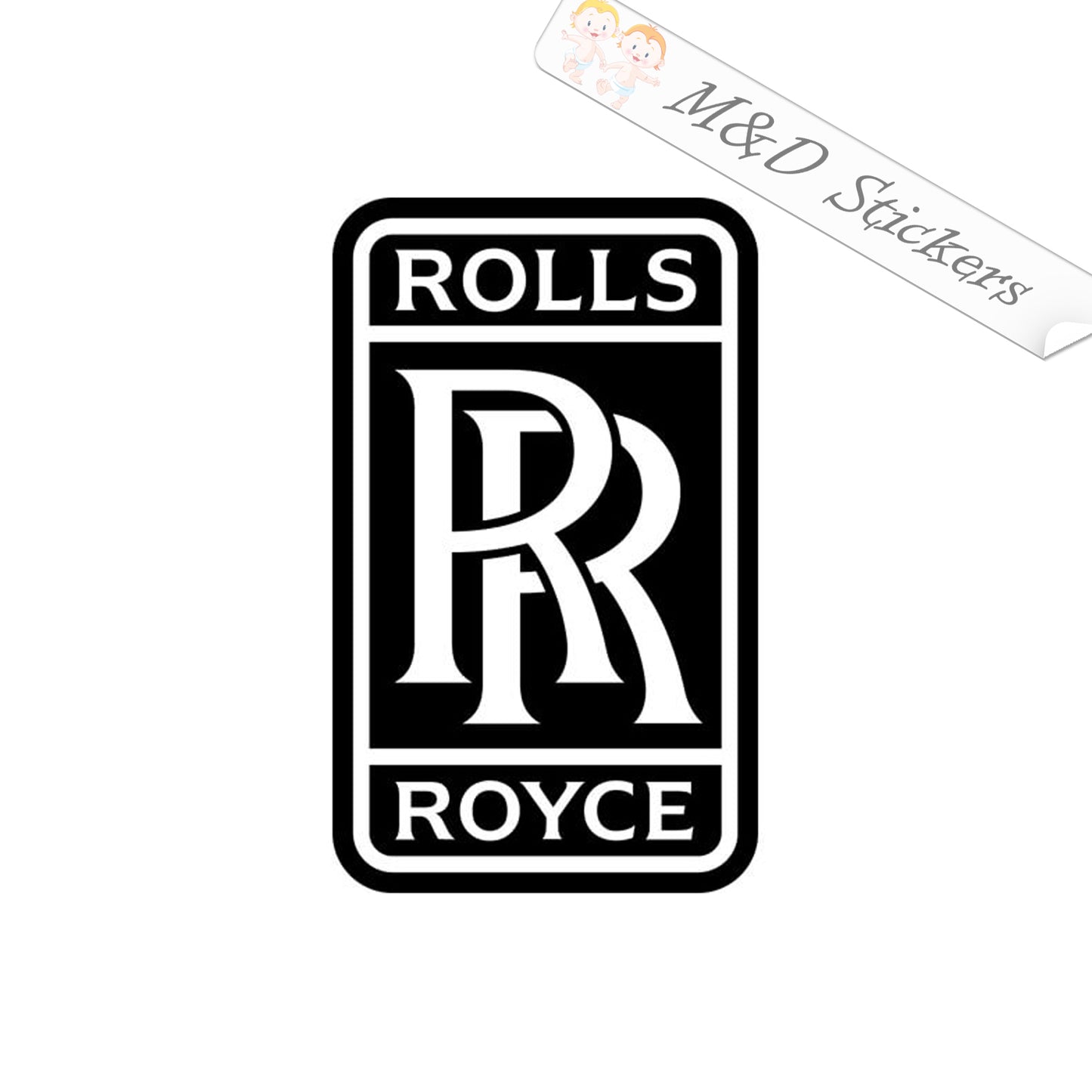 2x Rolls Royce Logo Vinyl Decal Sticker Different colors & size for Cars/Bikes/Windows