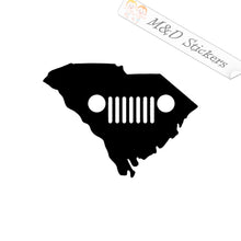 2x South Carolina State Borders Shape Jeep Vinyl Decal Sticker Different colors & size for Cars/Bikes/Windows