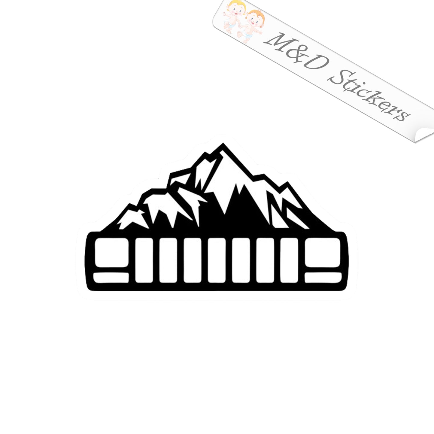 Jeep Mountains (4.5" - 30") Vinyl Decal in Different colors & size for Cars/Bikes/Windows