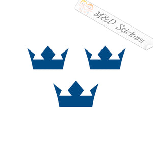 2x Sweden Logo Three crowns Vinyl Decal Sticker Different colors & size for Cars/Bikes/Windows