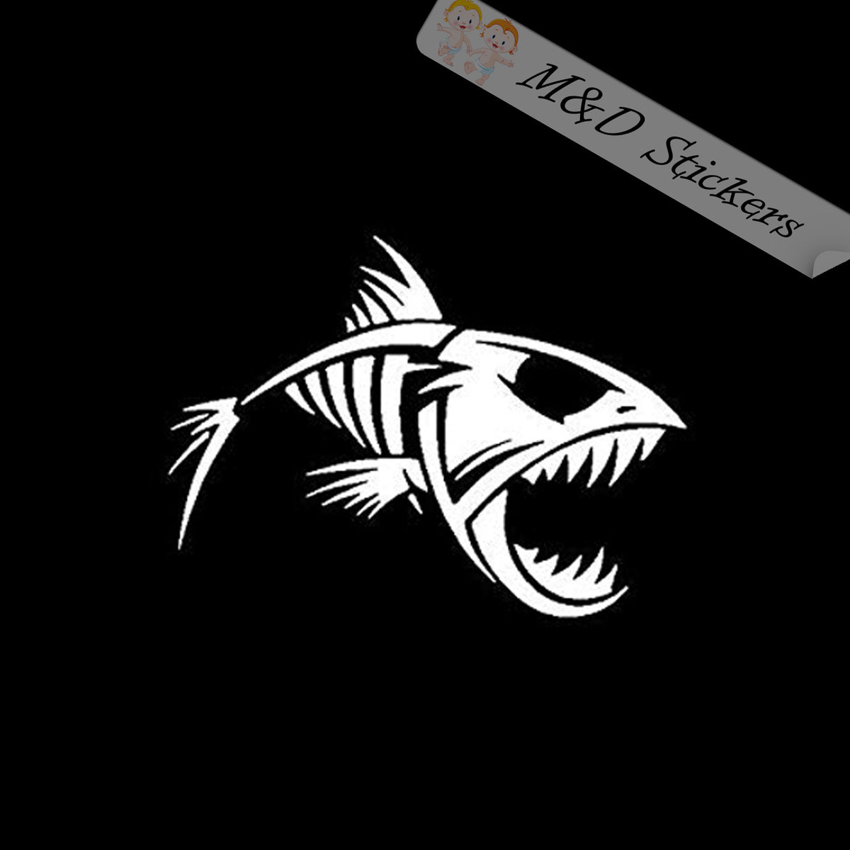 2x Angry fish Decal Sticker Different colors & size for Cars/Bikes/Win ...