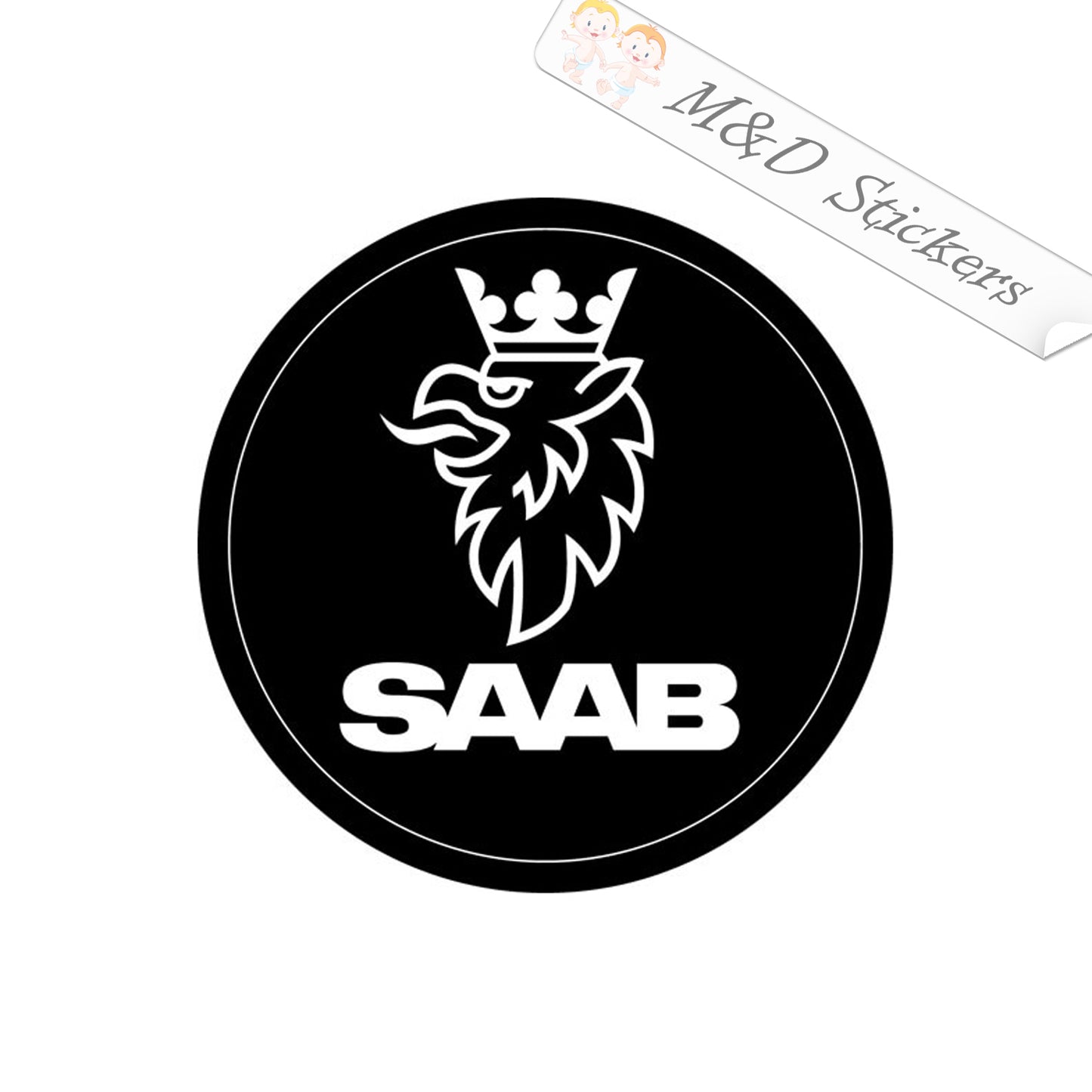 2x Saab Griffin Logo Vinyl Decal Sticker Different colors & size for Cars/Bikes/Windows