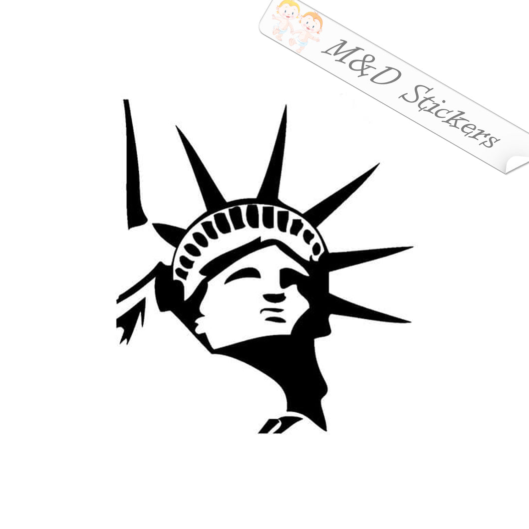2x US Statue Liberty Vinyl Decal Sticker Different colors & size for Cars/Bikes/Windows