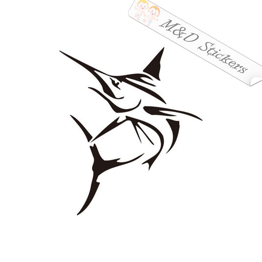 2x Swordfish fish Decal Sticker Different colors & size for Cars/Bikes/Windows