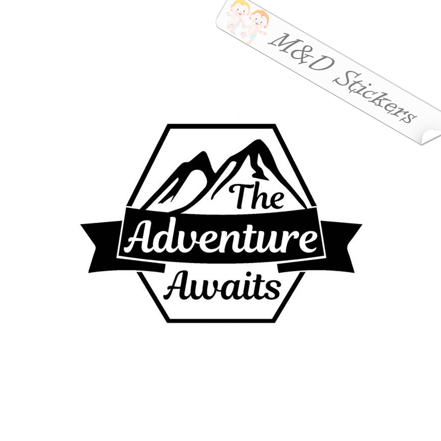 2x Adventure awaits Vinyl Decal Sticker Different colors & size for Cars/Bikes/Windows