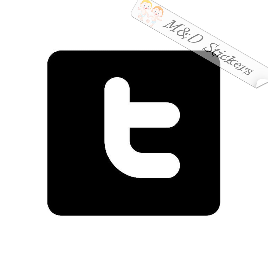2x Twitter Logo Vinyl Decal Sticker Different colors & size for Cars/Bikes/Windows