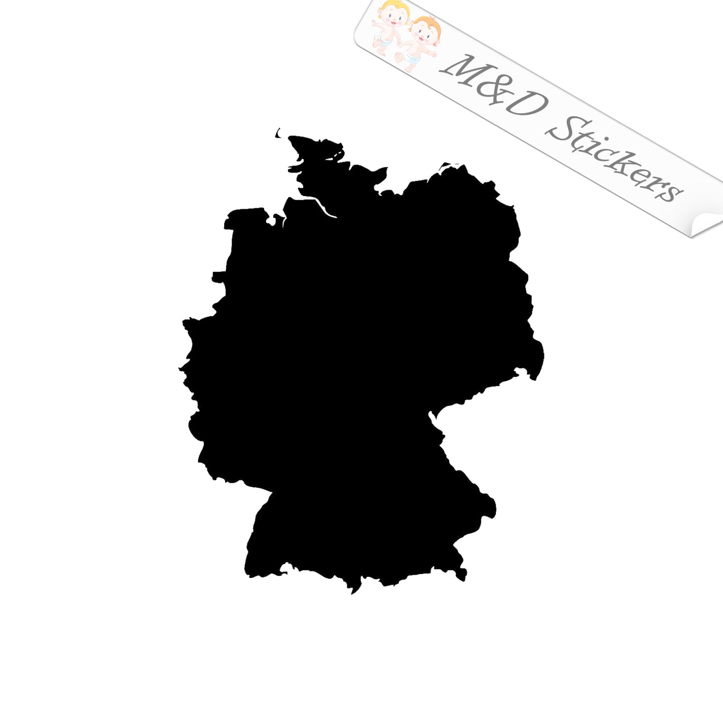 2x Germany shape Vinyl Decal Sticker Different colors & size for Cars/Bikes/Windows