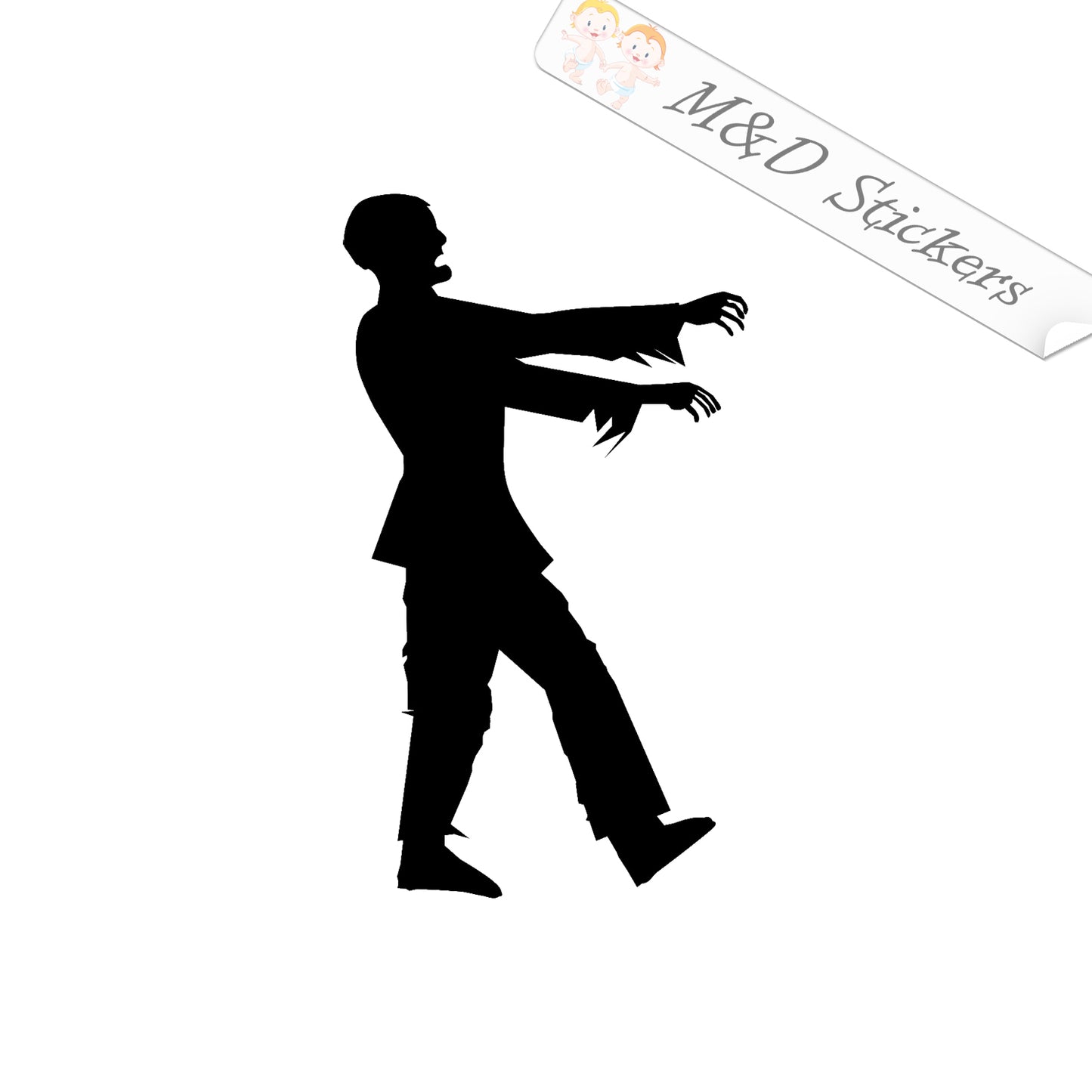 2x Zombie Vinyl Decal Sticker Different colors & size for Cars/Bikes/Windows