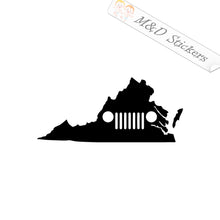 2x Virginia State Borders Shape Jeep Vinyl Decal Sticker Different colors & size for Cars/Bikes/Windows