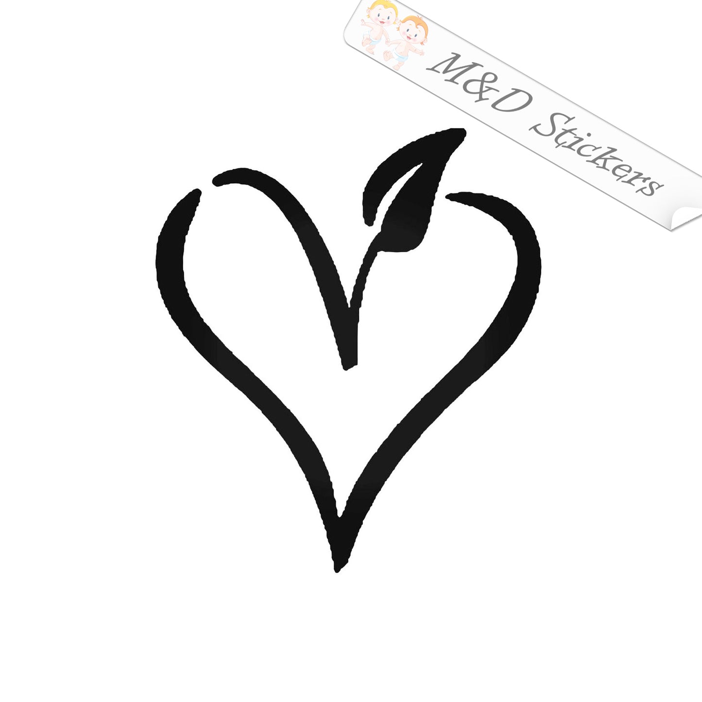 2x Vegan heart Vinyl Decal Sticker Different colors & size for Cars/Bikes/Windows