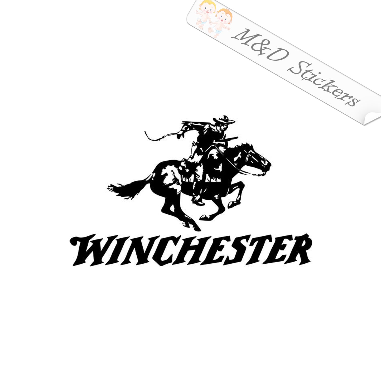 Winchester Rifles Logo (4.5" - 30") Vinyl Decal in Different colors & size for Cars/Bikes/Windows