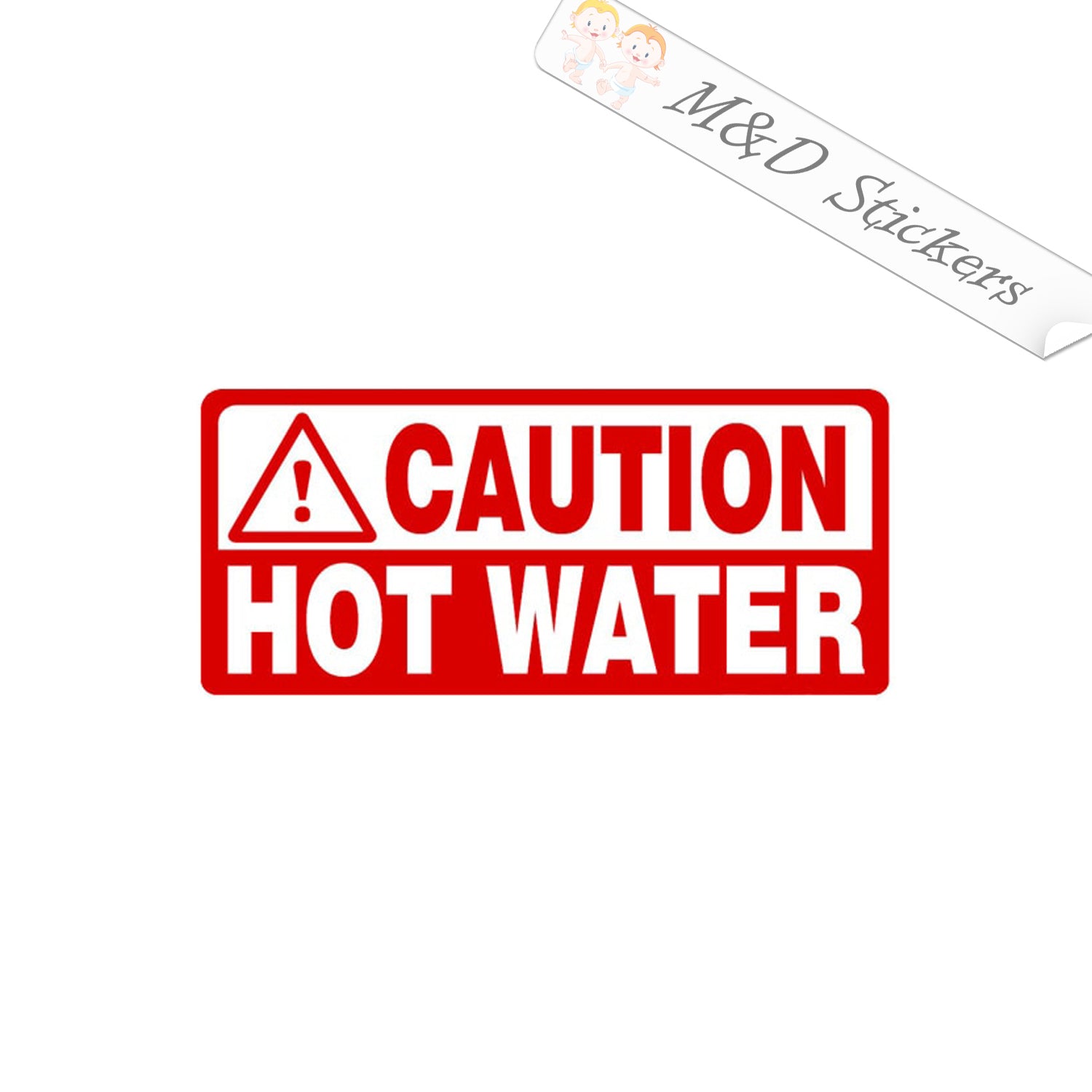 2x Caution! Hot water sign Vinyl Decal Sticker Different colors & size ...