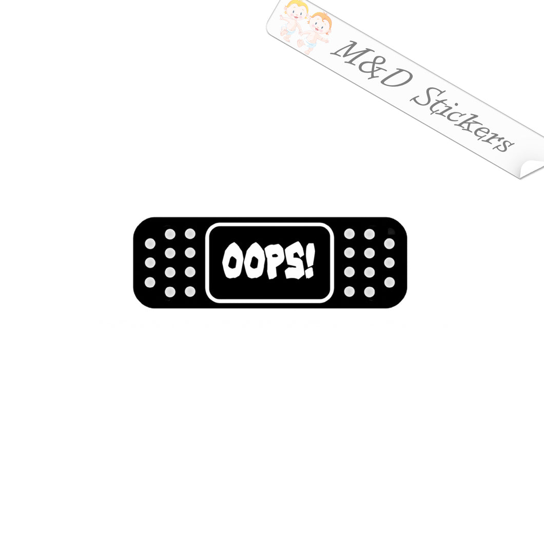 2x Bandaid Oops Vinyl Decal Sticker Different colors & size for Cars/Bikes/Windows