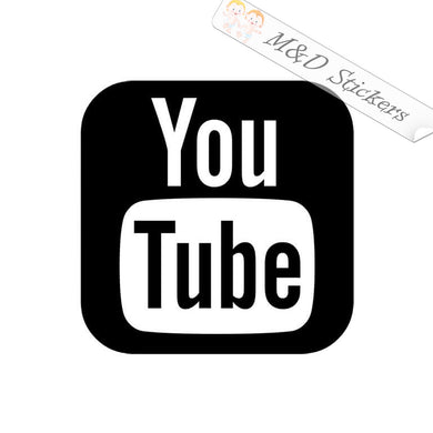 2x YouTube Logo Vinyl Decal Sticker Different colors & size for Cars/Bikes/Windows