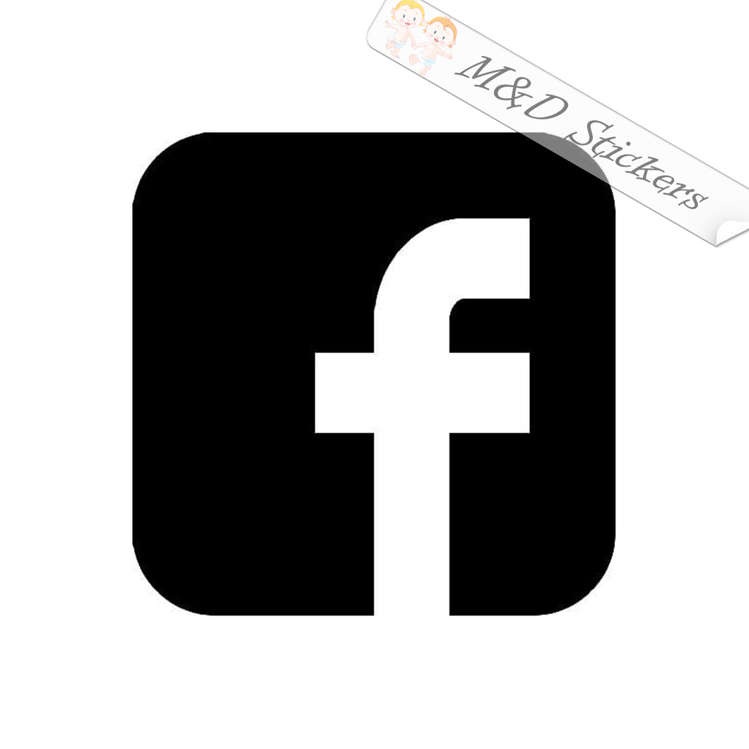 2x Facebook Logo Vinyl Decal Sticker Different colors & size for Cars/Bikes/Windows