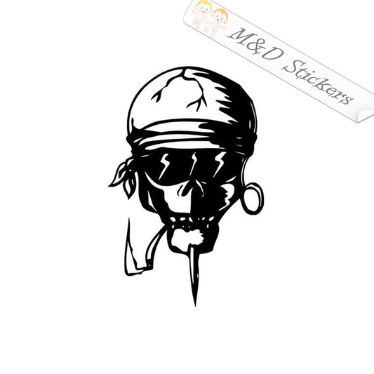 2x Burnout Skull Vinyl Decal Sticker Different colors & size for Cars/Bikes/Windows